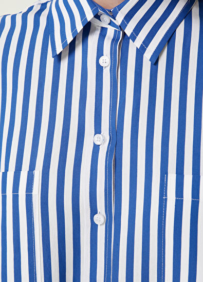 Beymen Club Mavi Çizgi Desenli Gömlek - 7