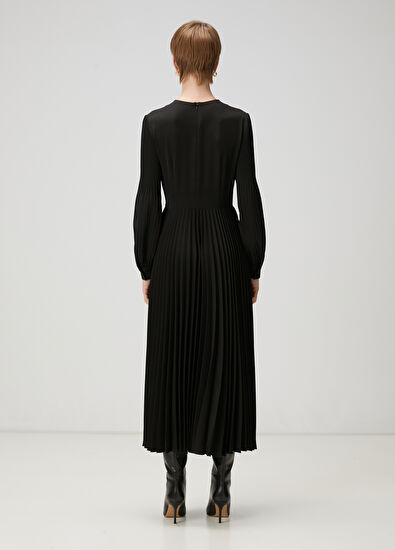 Beymen Club Black Pleated Midi Dress - 4