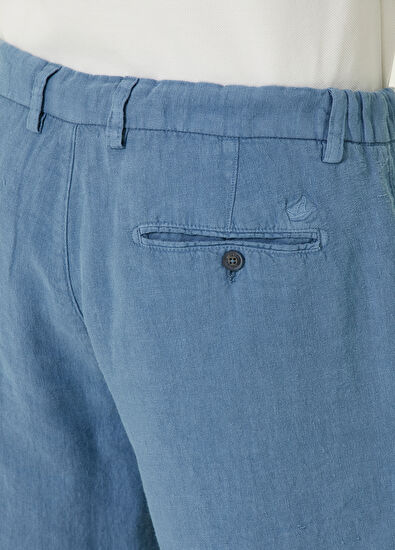 Beymen Club Regular Fit Mavi Keten Şort - 5