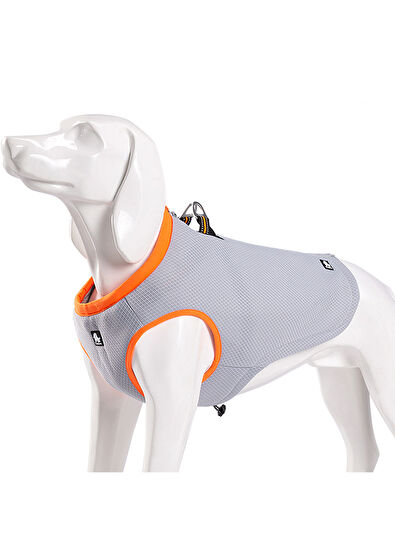 True Love Soğutucu Özellikli Turuncu Gri Köpek Yeleği - 3