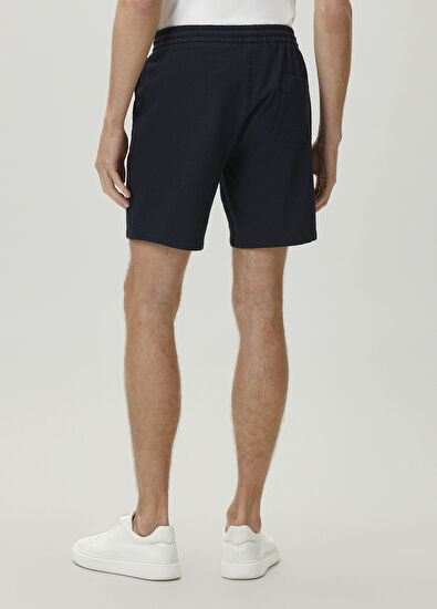 Beymen Club Navy Blue Waist Corded Seersucker Shorts - 3