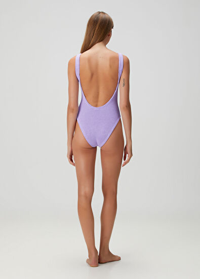 Hunza G Lilac Square Neck Swimsuit - 4