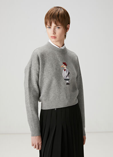 Beymen Club Gri Baskılı Kazak - 5