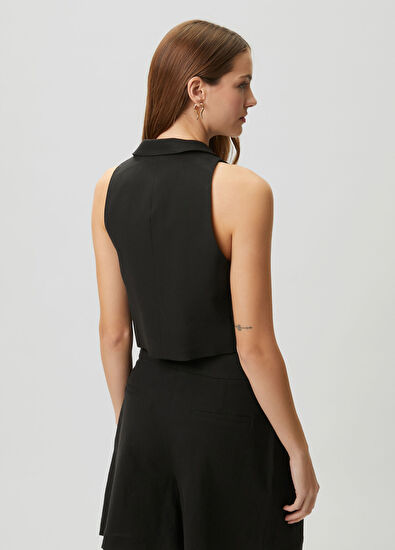 Beymen Club Black Linen Vest - 5
