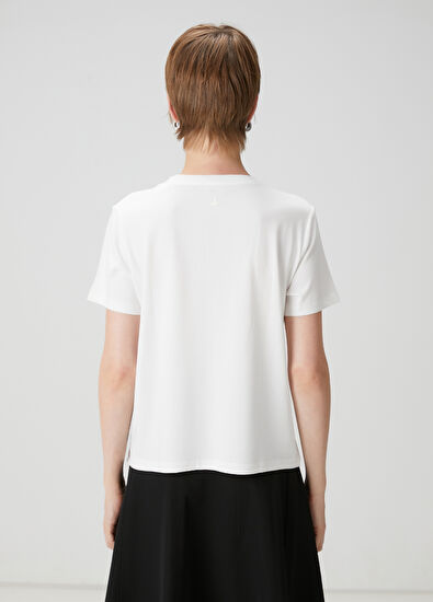 Beymen Club Kırık Beyaz Basic T-shirt - 4