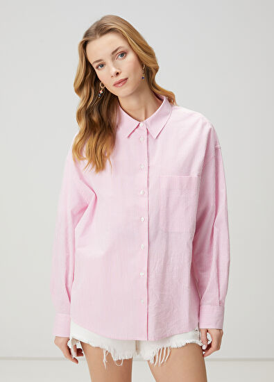 Beymen Club Pink Striped Shirt - 5