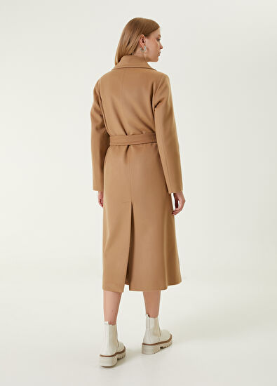 Beymen Club Camel Kruvaze Yün Kaşe Palto - 6