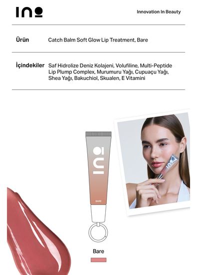 INO Beauty Your Everyday Essentials Scarlet Pink Quartz Bare Stick Ruj Allık 4,5 gr Işıltılı Nemlendirici 50 ml ve Lip Balm 15 ml - 7