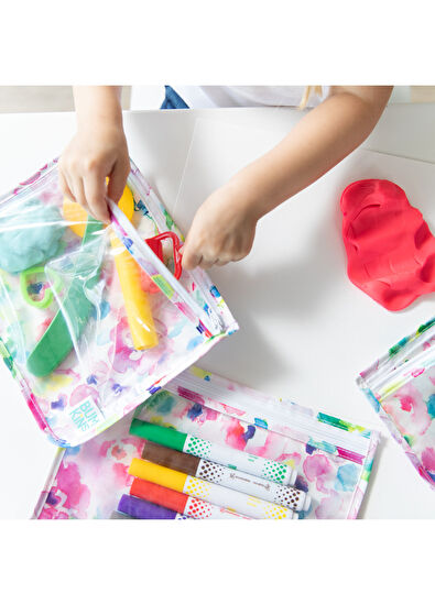 Bumkins Watercolor Transparent 3-Piece Baby Travel Bag Set - 4