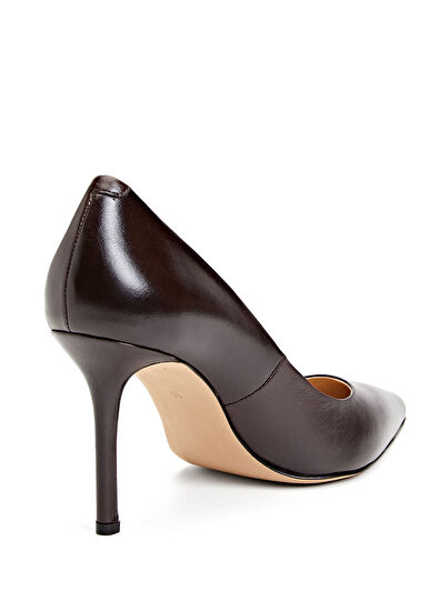 Beymen Club Koyu Kahverengi Deri Stiletto - 3