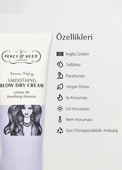 Percy & Reed Session Styling Isı Koruyucu Pürüzsüzleştirici Saç Kremi 100 ml - 5