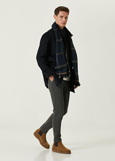 Beymen Club Lacivert Yün Flanel Kaban - 3