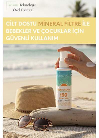 Dermosion Sun Cream Yosun Ekstraktlı Mineral Filtre SPF50+ Güneş Kremi 100 ml - 6