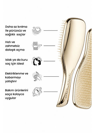 Tangle Teezer Mini Ultimate Detangler Champagne Gold Chrome Mini Size Hair Brush Comb - 3
