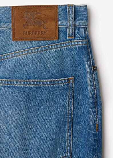 Burberry Lacivert Pamuklu Denim Erkek Jean Pantolon - 5