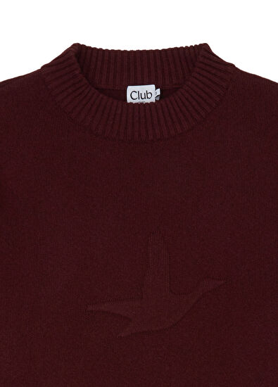 Beymen Club Plum Ribbed Collar Goose Logo Sweater - 7