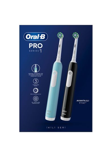 Oral-B Pro Series 1 İkili Siyah ve Mavi Şarjlı Diş Fırçası - 7