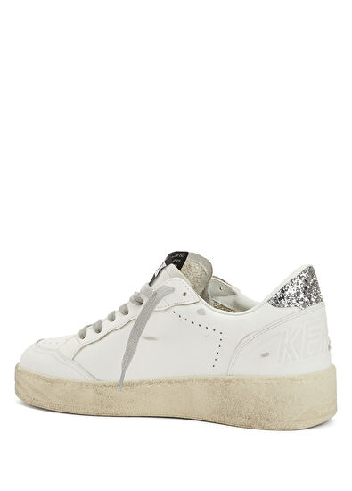 Ball Star Beyaz Silver Kadın Deri Sneaker - Görsel 5