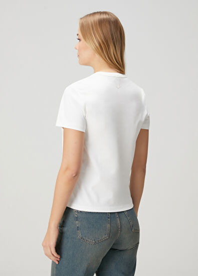 Beymen Club Kırık Beyaz Basic T-shirt - 5