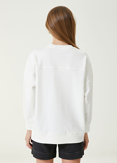 Beymen Club Off-White Logo Embroidered Sweatshirt - 6