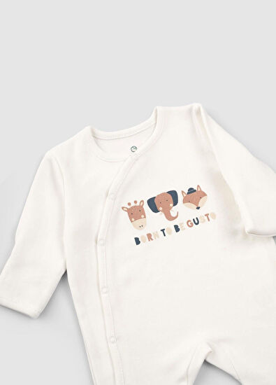 Little Gusto Dried Rose Cream Organic Cotton Gloves Unisex Baby 2-Piece Jumpsuit Set with Booties - 6