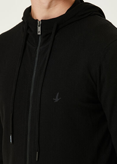Beymen Club Siyah Kapüşonlu Basic Hırka - 6