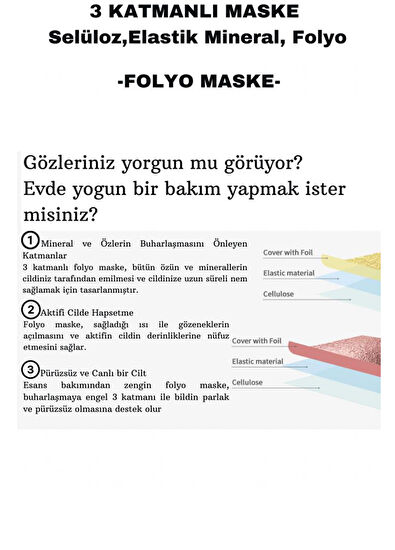 Dermal Gold Flash Foil Eye Mask 3 Katmanlı Altın Folyo Göz Maskesi 3'lü Set 4 gr - 4