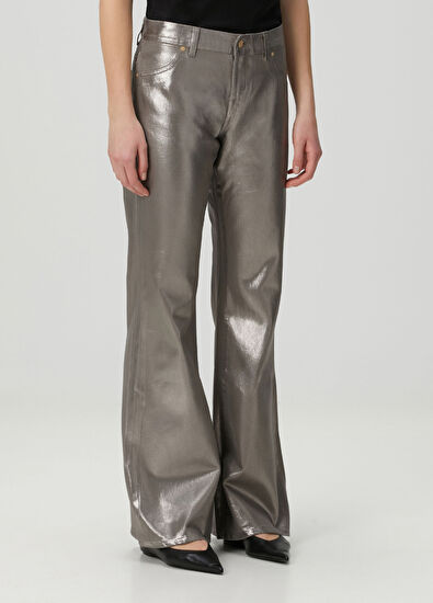 7 For All Mankind Spencer Flare Metalik Kaplamalı Jean Pantolon - 3