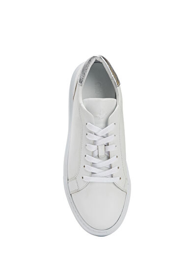 Beymen Club White Silver Women's Leather Sneakers - 4