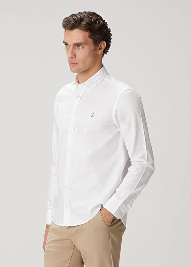 Beymen Club Comfort Fit White Oxford Shirt - 5