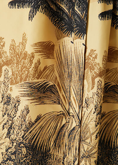 Beymen Club Sarı Palmiye Desenli Midi Elbise - 5