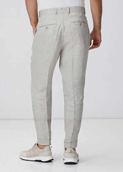 Network Bej Keten Pantolon - 3