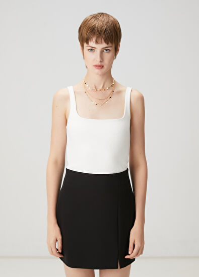 Beymen Club Off White Ribbed Fit Tank Top - 3