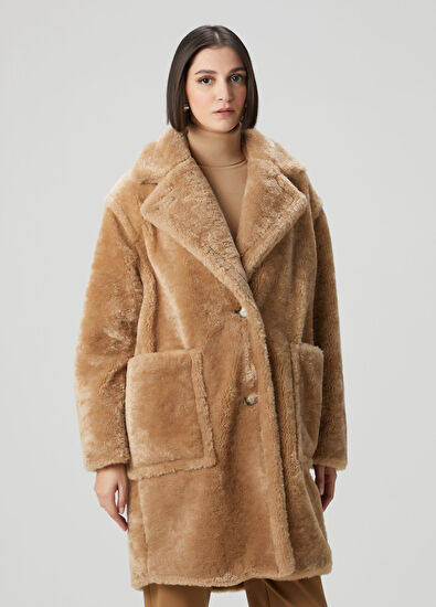 Catedy Kahverengi Teddy Palto - Görsel 4