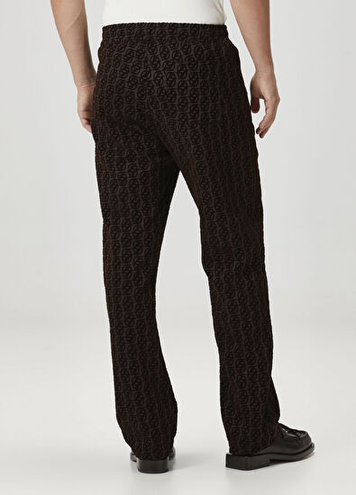 Drôle De Monsieur Koyu Kahverengi Logo Jakarlı Eşofman Altı - 3