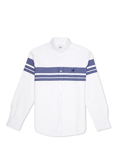 Beymen Club Comfort Fit White Stripe Print Detailed Shirt - 7