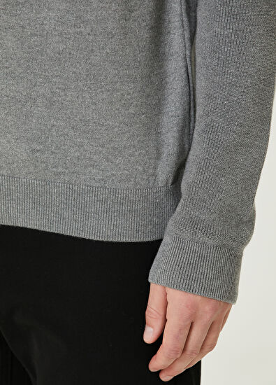 Beymen Club Gri Logo Baskılı Kazak - 7