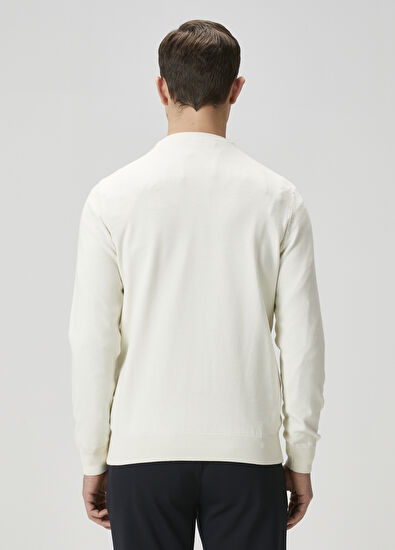 Beymen Club Kırık Beyaz Logo Detaylı Kazak - 5