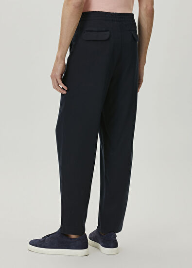 Beymen Club Navy Blue Pleated Twill Sport Pants - 3