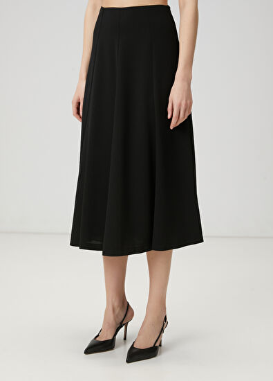 Beymen Club Black Midi Crepe Skirt - 3