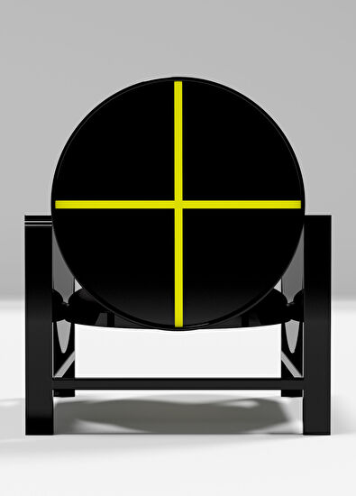 Wonderland Design Atelier Black Yellow Lacquered Wooden Armchair - 3