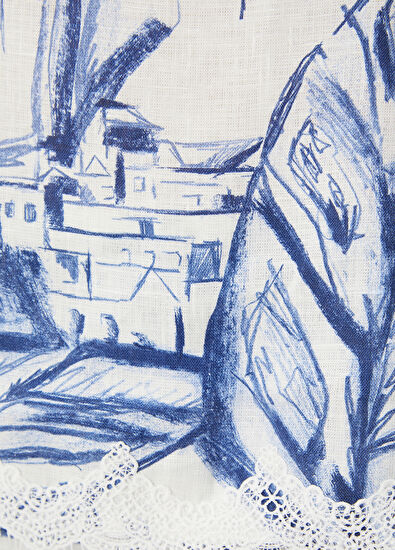 Beymen Club Santorini Printed Linen Blouse - 6