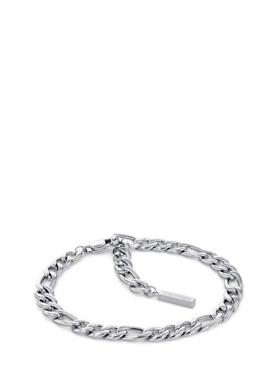 CKJ35700003 Metalik Gri Çelik Unisex 3'lü Bileklik Seti - Görsel 5