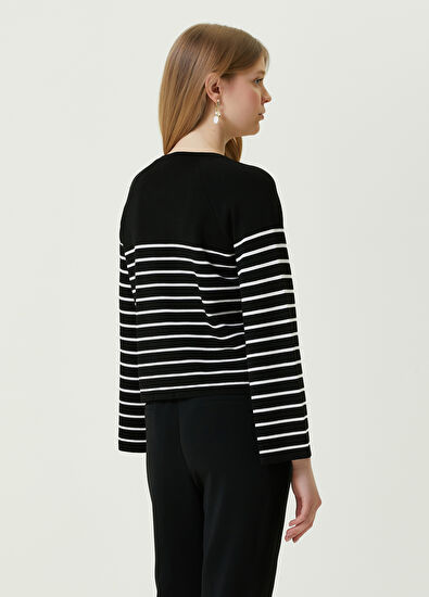 Beymen Club Siyah Taşlı Palmiye Nakışlı Kazak - 5