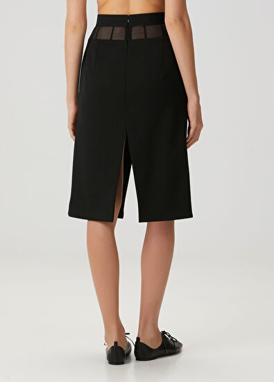 Stella McCartney Siyah Midi Yün Etek - 4