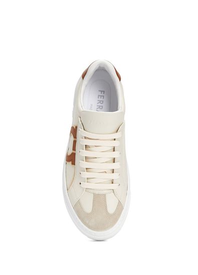 Ferragamo Hollywood Beige Men's Leather Sneakers - 4
