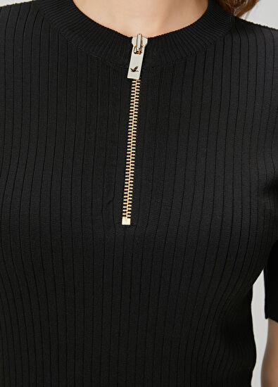 Beymen Club Siyah Fermuarlı Triko - 6