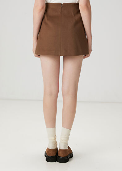 Beymen Club Kahverengi Mini Yün Etek - 6