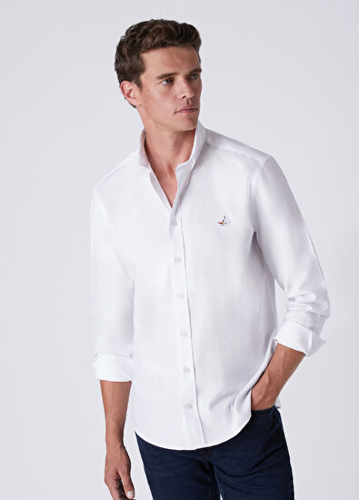 Beymen Club Comfort Fit White Oxford Shirt - 5