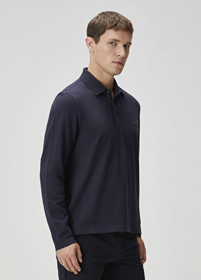 Beymen Club Comfort Fit Navy Blue Polo Sweatshirt - 3